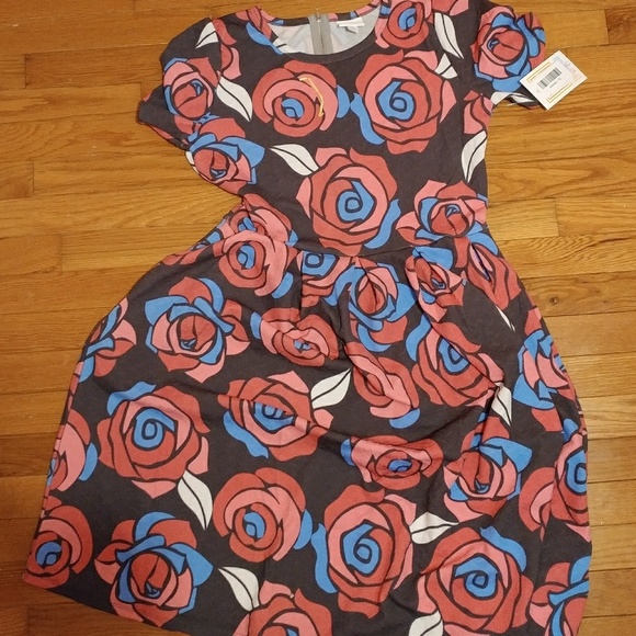 LuLaRoe Dresses & Skirts - Gorgeous Disney Roses Lularoe Amelia dress XL